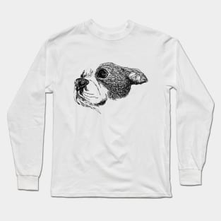 Terrier dog draw with scribble art style Long Sleeve T-Shirt